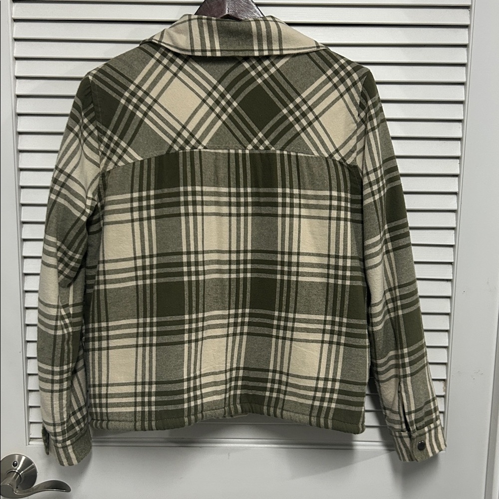 Lucky Brand Green and Cream Plaid Utility Jacket - Picture 3 of 3